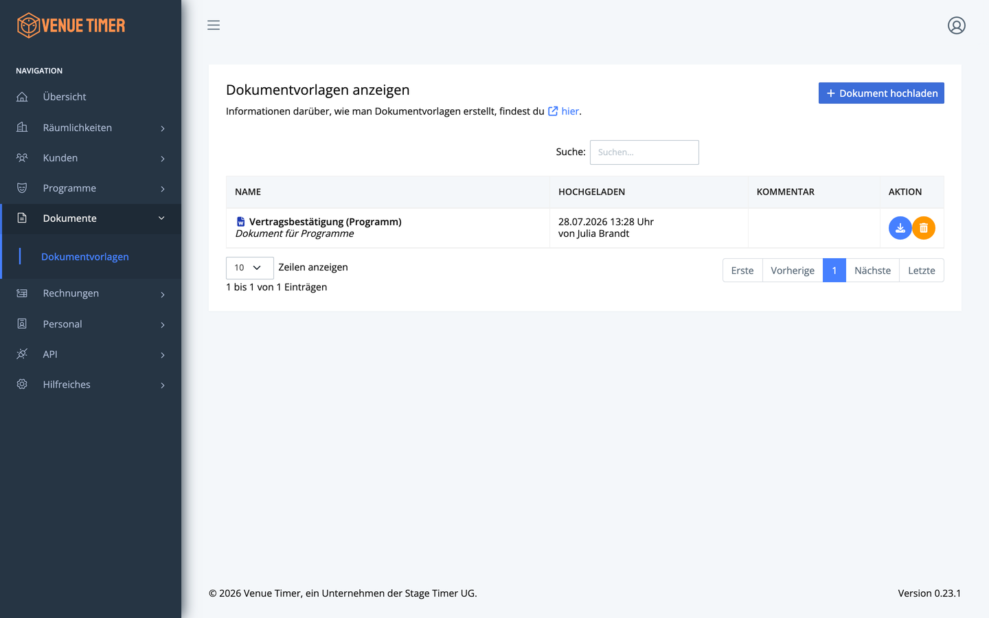 Dokumentvorlagen anzeigen
