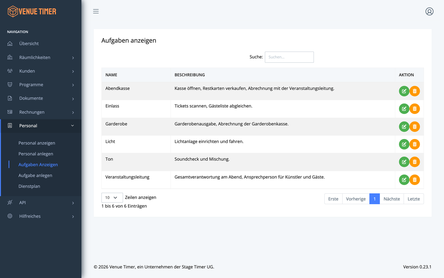 Aufgaben anzeigen