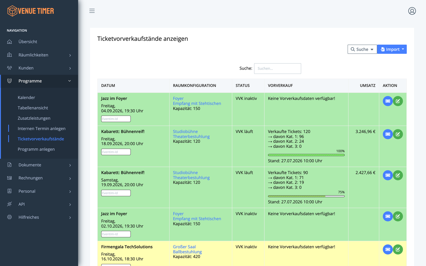 Ticketvorverkaufstände anzeigen